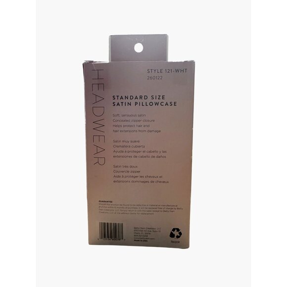 Headwear Satin Pillow Case Standard Size Style 121-WHT 260122 - Picture 3 of 5